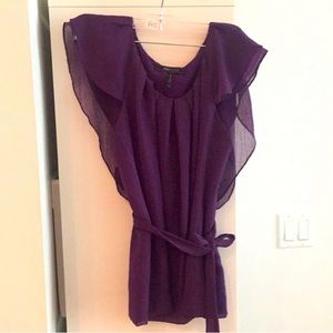 BCBGMaxAzaria purple sleeveless dress shirt